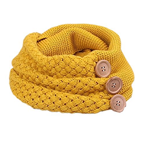 Yuson Girl - Bufanda para mujer, cuello de invierno, tejido de punto amarillo Medium