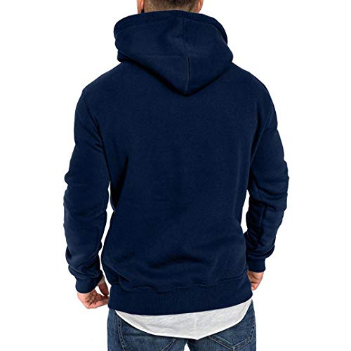 Yvelands ¡Oferta Sudaderas con Capucha para Hombre Cosy Sport Outwear Sudadera con Cremallera Completa Ecosmart Hoodie Casual Sweatshirt Top Blouse ¡Caliente!(Azul Marino,M)