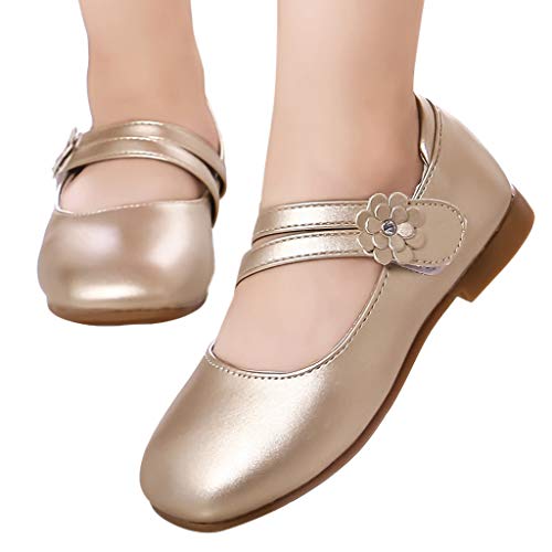 YWLINK Zapatos para NiñOs,NiñAs De Los NiñOs Flores Dulces Zapatos PequeñOs Zapatos De Princesa Zapatos Solos Zapatos Frescos Zapatos De Princesa Zapatos De Baile(Oro,27EU)