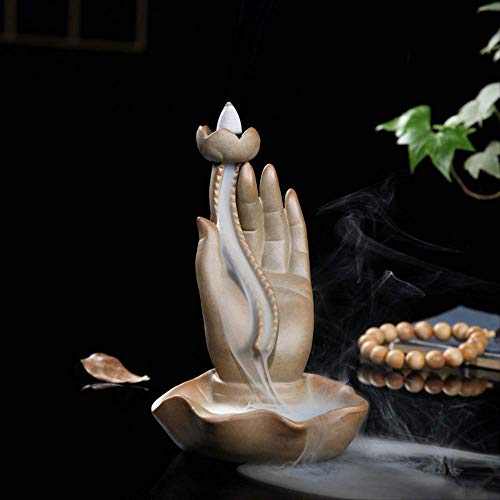 ZAAQ Lotus Buddha Mano Cerámica Reflujo Horno De Incienso Incienso Horno Incienso Sándalo Perfumado Creativo Retro Adornos para El Hogar Fabricantes Al por Mayor