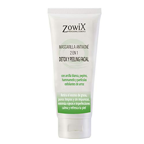 Zowix. Peeling antiacne. Mascarilla y exfoliante facial para el acne facial. Detox purificante piel grasa. 100 ml.