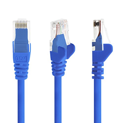 1 aTTack. de cable de red cat.6 – Azul – 1 x – 10 M – Cat6 cable ethernet lankabel 1000 Mbits (PoE) Patch Cable Compatible Con Cat.5 Cat.6 A Cat.7 Internet módem DSL Fritz Box