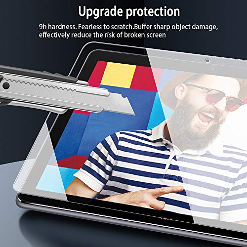 [1 Pack] Protector Pantalla para Huawei MediaPad T5 10 10.1, Cristal Film Protector de Pantalla de Vidrio Templado Alta Claridad 9H Dureza Resistente Anti-Arañazos