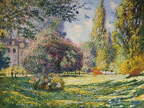 1art1 Claude Monet - El Parque Monceau, 1876 Cuadro, Lienzo Montado sobre Bastidor (40 x 30cm)