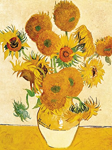 1art1 Vincent Van Gogh - Catorce Girasoles En Un Florero, 1888 Cuadro, Lienzo Montado sobre Bastidor (40 x 30cm)