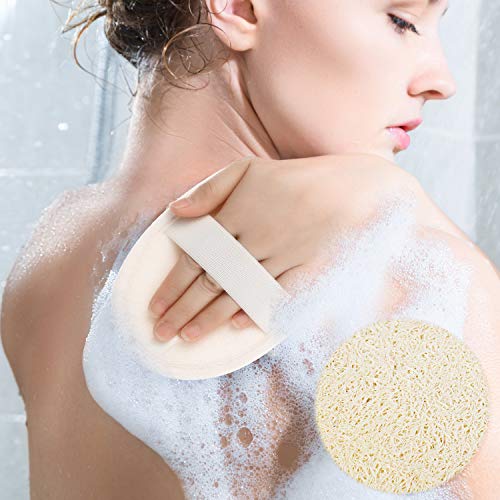 2 Piezas Depuradores de Espalda Exfoliante de Esponja Vegetal Depurador de Espalda de Correa de Luffa con Almohadilla eExfoliante de Esponja Vegetal Esponja de Baño Natural Depurador de Cuerpo