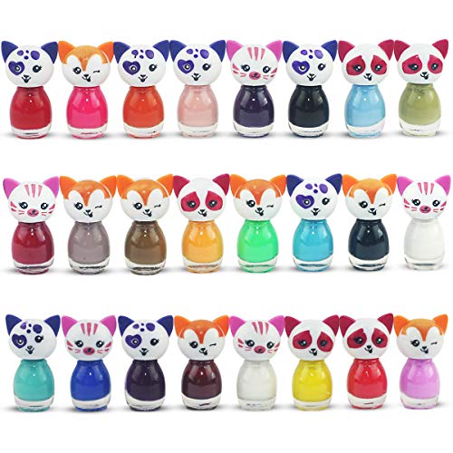 24 x Esmalte De Uñas En Forma De Gato Peel-off A Base De Agua 24 Colores Diferentes Caja De Lujo