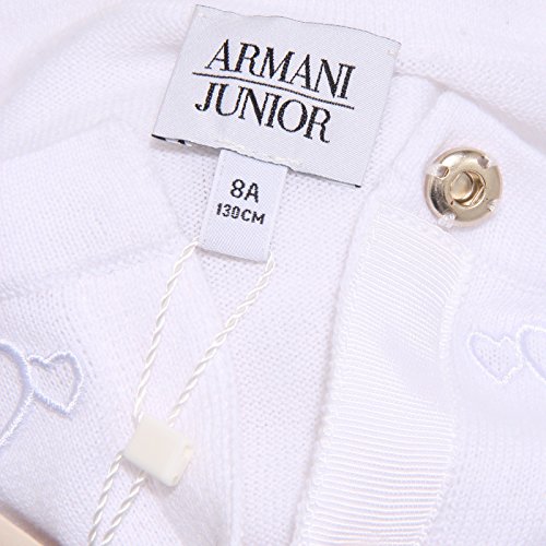 4251S maglione bimba ARMANI JUNIOR cardigan coprispalla white sweater cotton kid [8 YEARS]