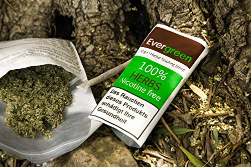 5 X Organic Herbal Natural Smoking Mixture, 100% Nicotine & Tobacco Free, Rich, Aromatic, Delicate Aroma and Smooth natural taste 5 PACKS Evergreen Tobacco Substitute, 150g Total