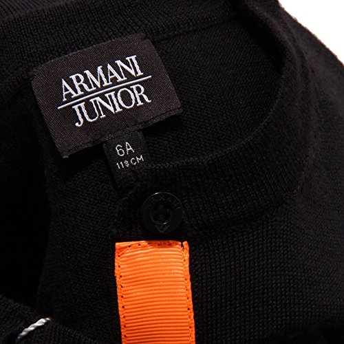 7506S maglione bimba ARMANI JUNIOR nero cardigan sweater kid cotton [8 YEARS]