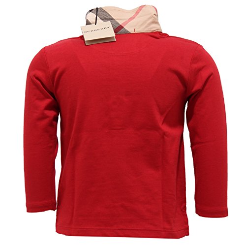 7539T polo bimbo BURBERRY cotone rosso maglia t-shirt polo kid [9 MONTHS]