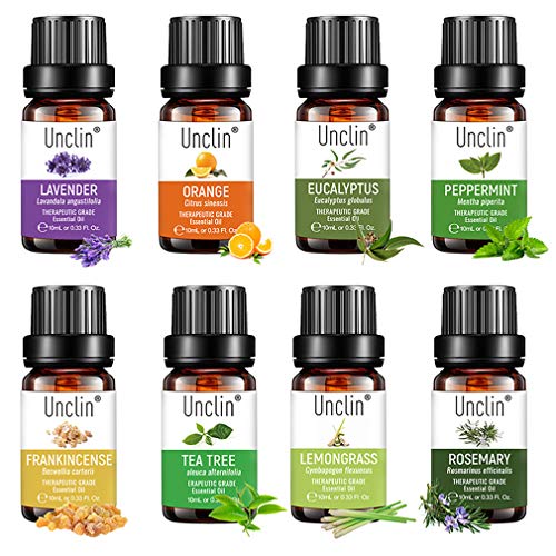 8 sabores Unclin Fragancia perfumada Aceite 10ml Perfume natural para la fabricación de velas Jabón Aromaterapia Cuidado de la piel Aceite esencial