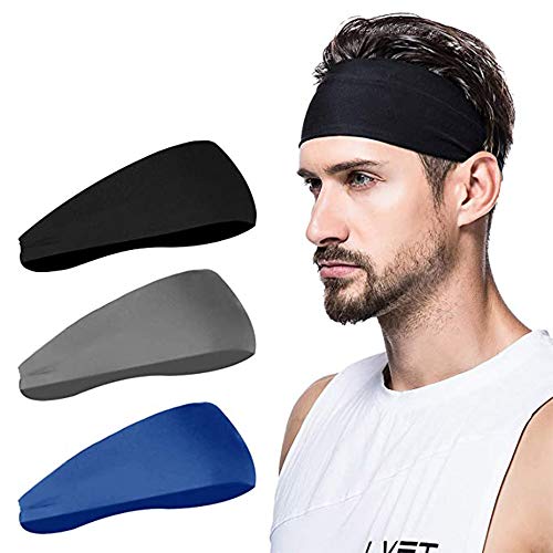 A 3 Piezas de Diademas Deportivas para Hombres, Diademas Deportivas para Hombres, Utilizados para Correr, Ciclismo, Yoga, Diadema Elástica Hidratante de Baloncesto