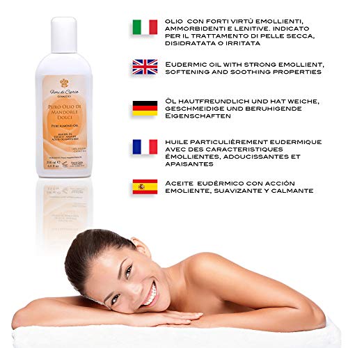 Aceite De Almendras Dulces - Es Eudérmico Con Acción Emoliente, Suavizante Y Calmante. - Producto Profesional (Centros De Belleza Y Farmacias) - 200 ml