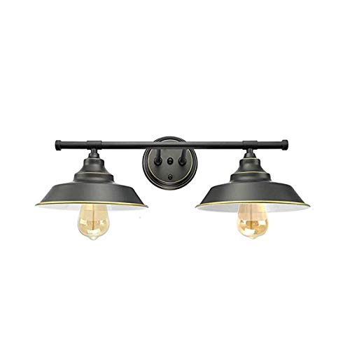 ACHNC Lámpara De Espejo Baño Vintage, E27 Lámpara De Pared Industrial Retro Luz Espejo Baño Negra Luz De Maquillaje Aplique Pared Antiguo para Baño Tocador Dormitorio Maquillaje,54 Cm