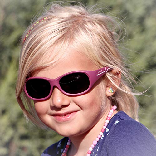 ActiveSol Kids @School Gafas solares deportivas para niños | Niñas y niños | 100% protección UV 400 | polarizadas | de goma flexible irrompible | 5-10 años | solo 22 gramos (Violeta/Rosa)