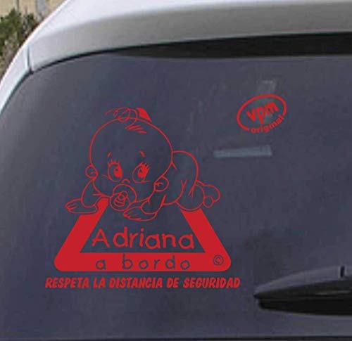 Adhesivo personalizado Bebé a bordo VPM04. Diseño único y exclusivo de VPM Original. Protegido por © desde 2001.