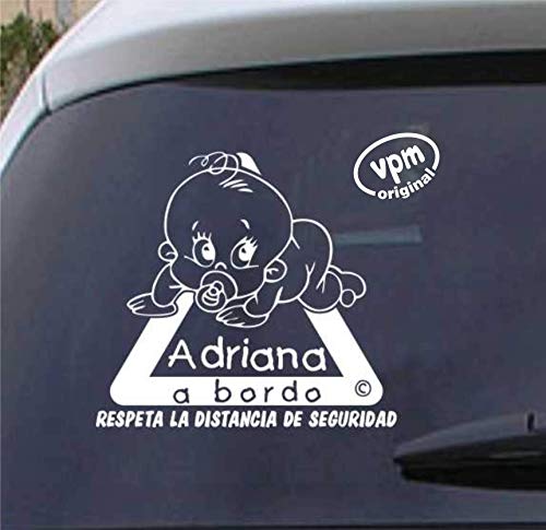 Adhesivo personalizado Bebé a bordo VPM04. Diseño único y exclusivo de VPM Original. Protegido por © desde 2001.