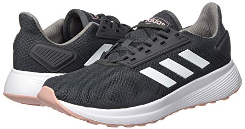 adidas Duramo 9, Zapatillas para Correr para Mujer, Grey Six/FTWR White/Pink Spirit, 37 1/3 EU