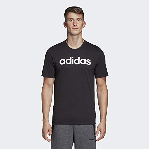 adidas Essentials Linear Logo tee Camiseta, Hombre, Negro (Black/White), L