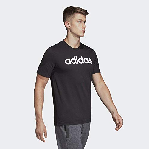 adidas Essentials Linear Logo tee Camiseta, Hombre, Negro (Black/White), L