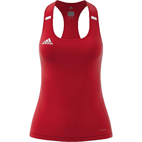 Adidas T19 Tank W Camiseta sin Mangas, Mujer, Power Red/White, L