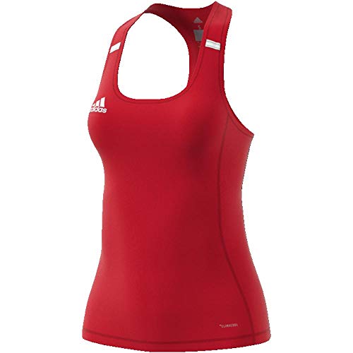 Adidas T19 Tank W Camiseta sin Mangas, Mujer, Power Red/White, L