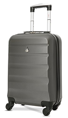 Aerolite ABS Maleta Equipaje de mano cabina rígida ligera con 4 ruedas, 55cm, Gris oscuro