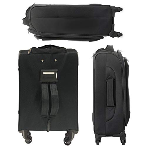 Aerolite Maleta Equipaje de Mano Cabina Ligera con 4 Ruedas, 55cm, Negro