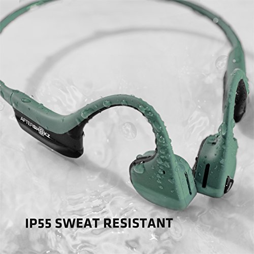 Aftershokz Trekz Air, Auriculares Bluetooth Inalambricos Conducción Osea, Banda para Cuello con microfono, Verde