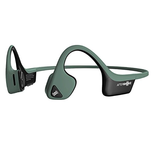 Aftershokz Trekz Air, Auriculares Bluetooth Inalambricos Conducción Osea, Banda para Cuello con microfono, Verde