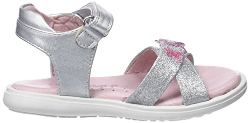 Agatha Ruiz de la Prada 182943, Sandalias con Punta Abierta para Niñas, Plateado (Plata), 25 EU