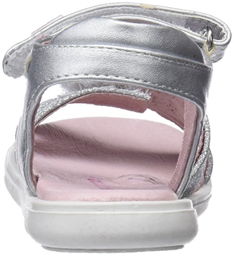 Agatha Ruiz de la Prada 182943, Sandalias con Punta Abierta para Niñas, Plateado (Plata), 25 EU