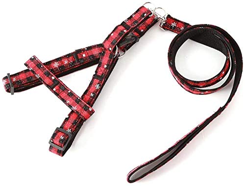 Ajustable Cómodo Chaleco Con Cinturón De Para Perro De Navidad Para Mascotas Conjunto De Correa De Perro Pequeño De Algodón Puro Conjunto De Arnés De Chaleco Para Mascota-cofre Xs 28-42cm_rojo