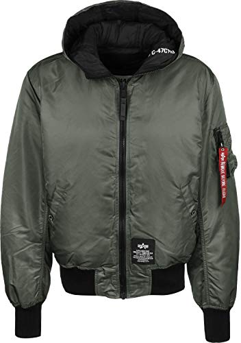 Alpha Industries Hooded Puffer FD Rev. Chaqueta de Invierno Vintage Green