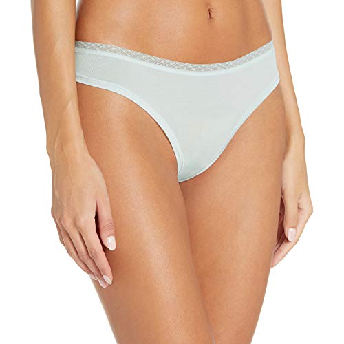 Amazon Essentials Pack de 4 Tangas Modales Thong-Underwear, Gris/Rosa/Azul Claro/Lavanda, US XS (EU XS - S)