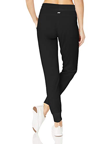 Amazon Essentials - Pantalón de mujer de algodón terry para correr, Negro, US S (EU S - M)