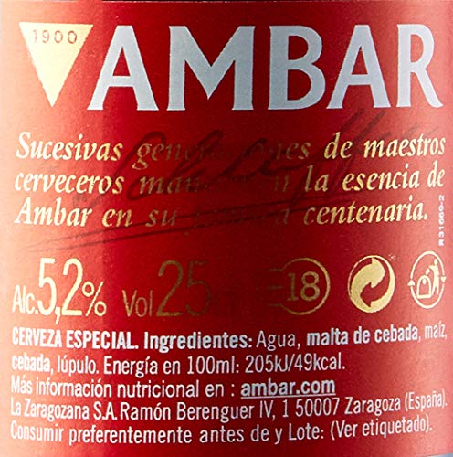 Ambar Especial Cerveza - Paquete de 12 x 250 ml - Total: 3000 ml