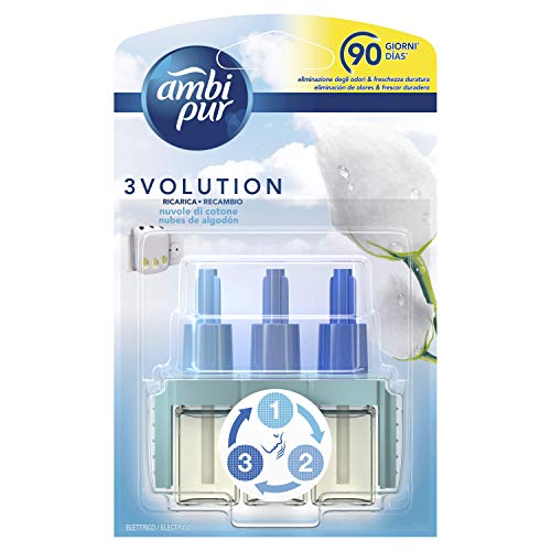 Ambi Pur 3Volution Nubes de Algodón Recambio Para Ambientador Eléctrico - 21 ml