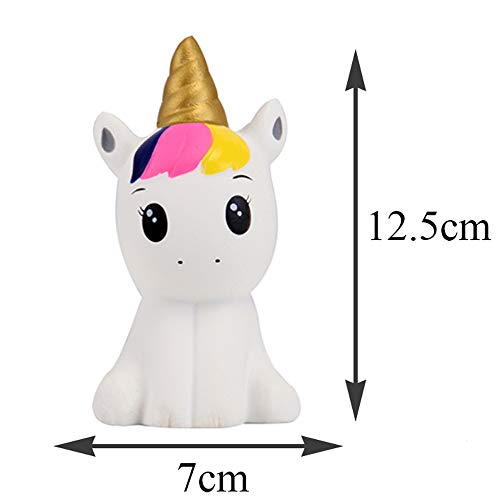 Anboor Squishies 2 Piezas Unicornio Caballo Kawaii Suave Crecimiento Lento Squishies perfumados Juguetes Alivio del estrés Juguetes Infantiles Accesorios de decoración (1 Blanco y 1 Galaxia)