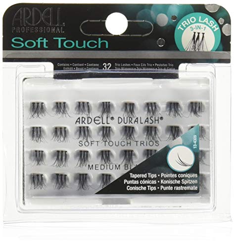 ARDELL Soft Touch Trios Individuals - Pestañas de ojos, tamaño mediano, color negro