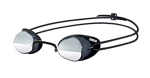 Arena - Gafas de natación Swedix Mirror, color humo-plata-negro