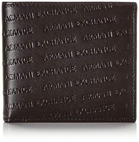 Armani Exchange Bifold W/Coin Pocket, Cartera Doble para Hombre, Negro (Negro/Black), 2.5x11.3x9.8 Centimeters (B x H x T)