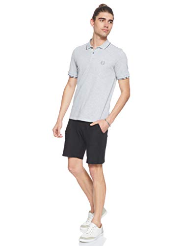 Armani Exchange Double Stripe Polo, Gris (B09B Heather Grey 3929), Small para Hombre