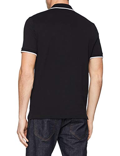 Armani Exchange Double Stripe Polo, Negro (Black 1200), Small para Hombre