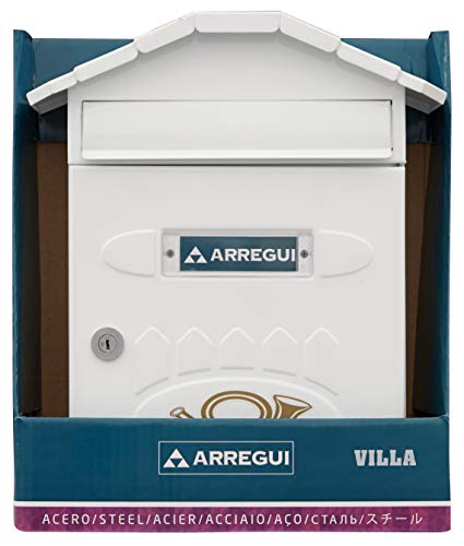 Arregui E5001 Buzón para Exterior (Acero), Blanco, 360 X 298 X 120 mm