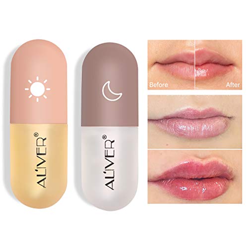 Aumentador De Labios, Doble Efecto Día Y Noche Lip Plumper, Voluminizador Labios Aumentador De Labios, Reducir Líneas Finas, Hidratación Labial, Labios Sexy Más Llenos E Hidratados