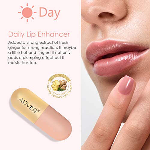 Aumentador De Labios, Doble Efecto Día Y Noche Lip Plumper, Voluminizador Labios Aumentador De Labios, Reducir Líneas Finas, Hidratación Labial, Labios Sexy Más Llenos E Hidratados