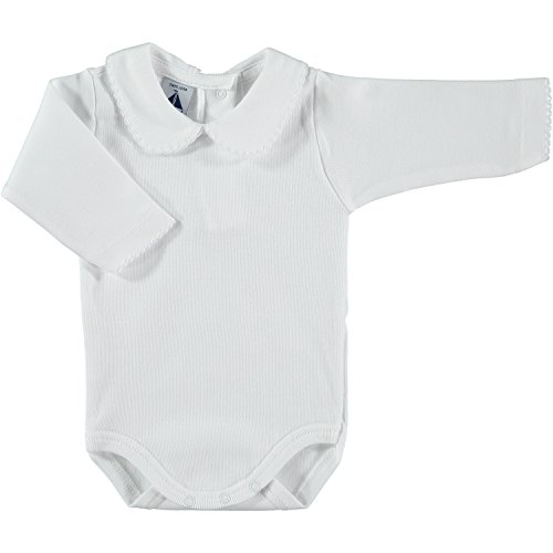 BABIDU Body Cuello Algodon, Blanco, 12 Meses Bebe-Unisex