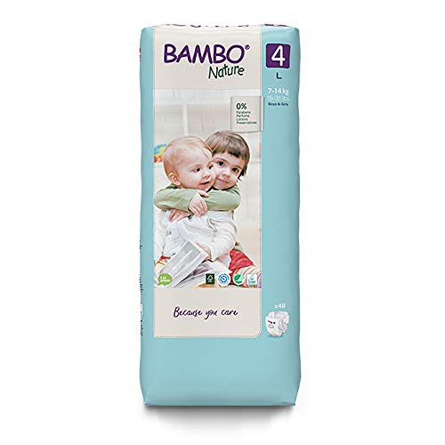 Bambo Nature Size 4 Premium Eco Pañales (15-31 lb/7-14 kg) Alto Pack de 48